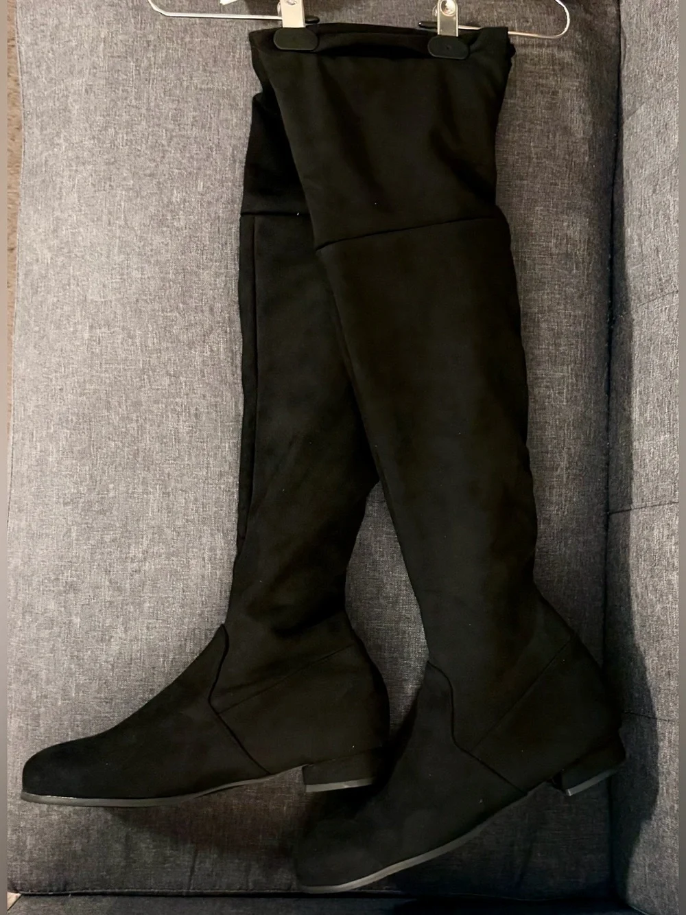 Dream Pairs Over-the-Knee Black Suede Boots - Women's Tall Fashion Boot